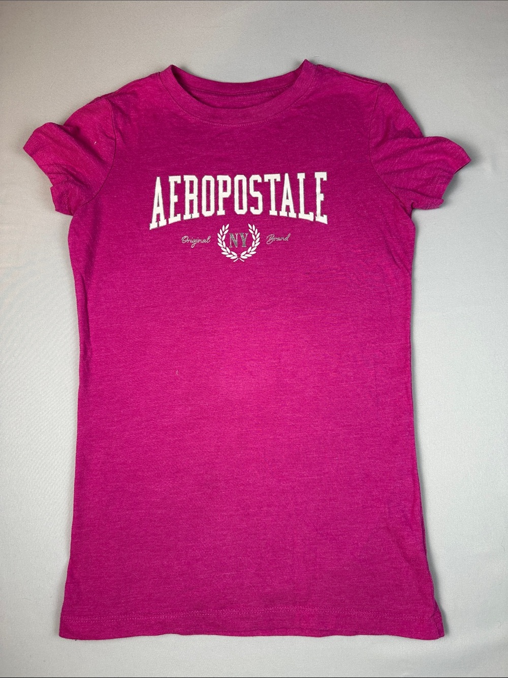 Aeropostale Women’s Shirt Hot Pink Logo Short Sleeve